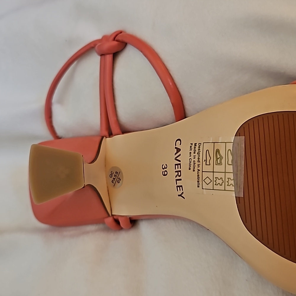 CAVERLEY Flamingo Pink Kolt Leather Dressy Strappy Slingback Kitten Heels - Picture 11 of 13